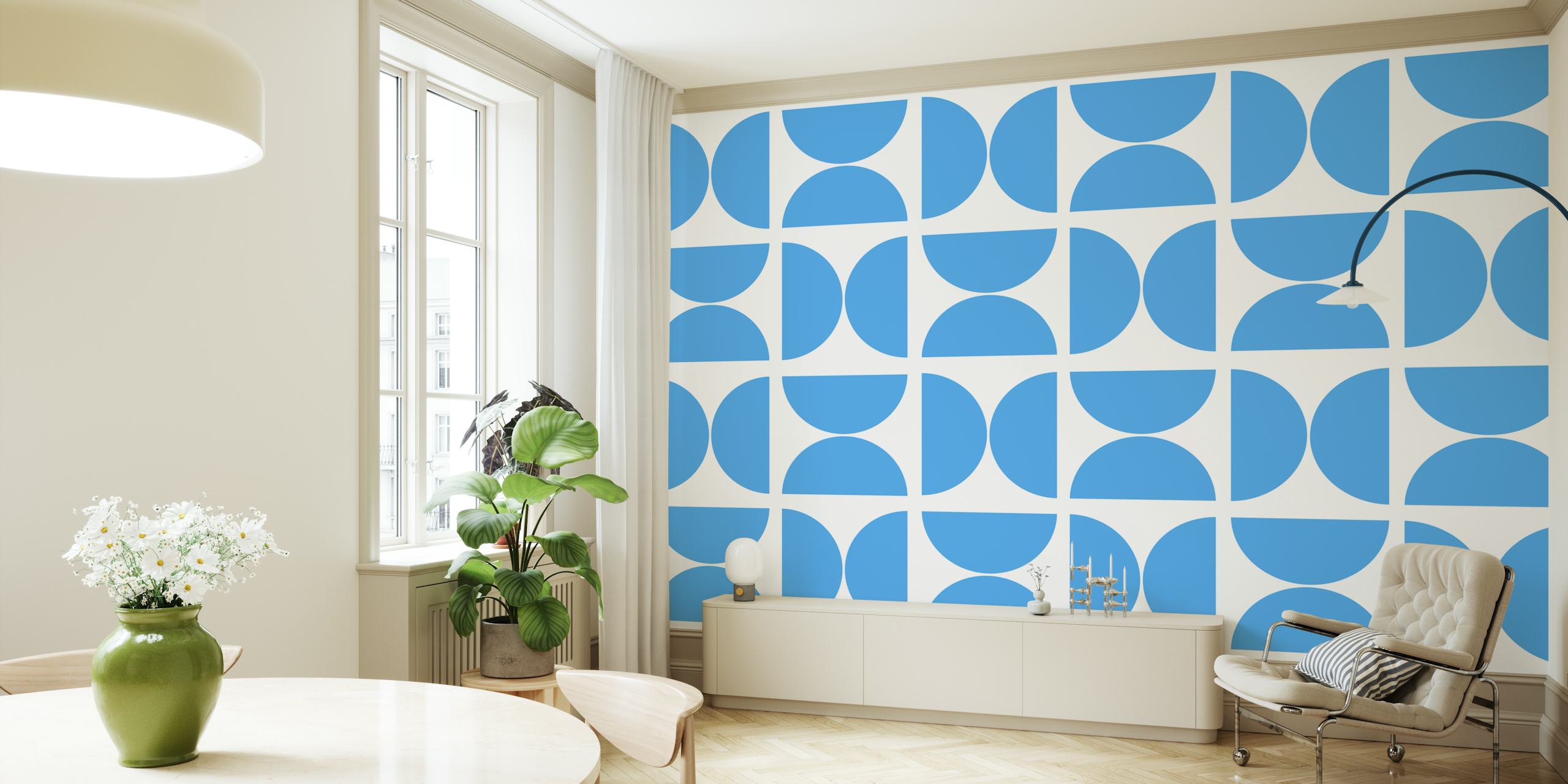 tapeta Italian Blue Bauhaus w pomieszczeniu